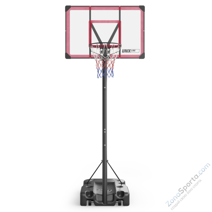 Баскетбольная стойка UNIX Line B-Stand-PC 48x32 R45 H230-305 см