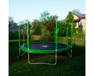 Батут DFC Trampoline Fitness с сеткой 14ft Светло-зелёный