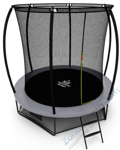 Батут Triumph Nord Премиальный Серый/Оранжевый 244 см