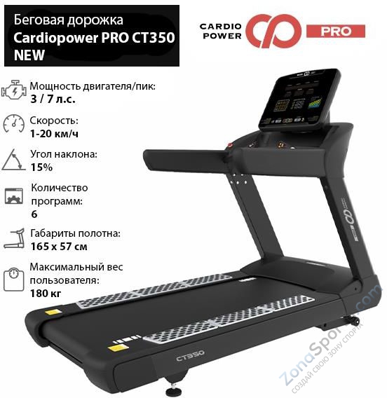Обновленная беговая дорожка CardioPower Pro CT350 New