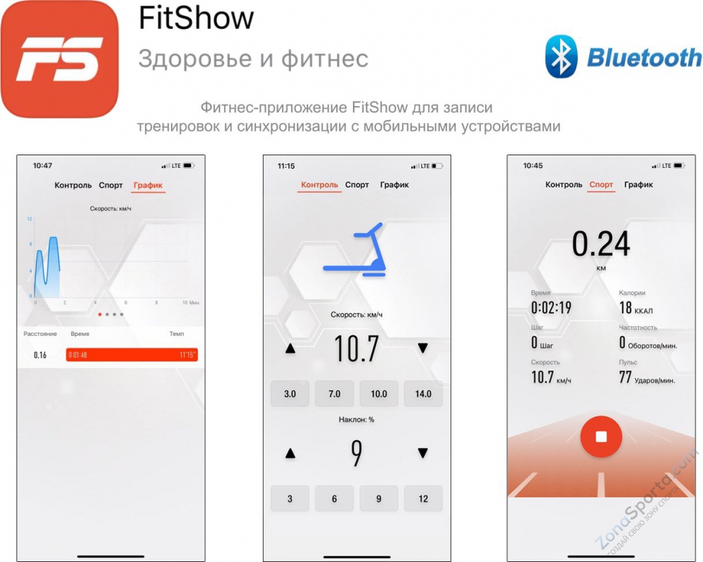 Беговая дорожка Unix Fit Hi-tech F2 Dark Storm