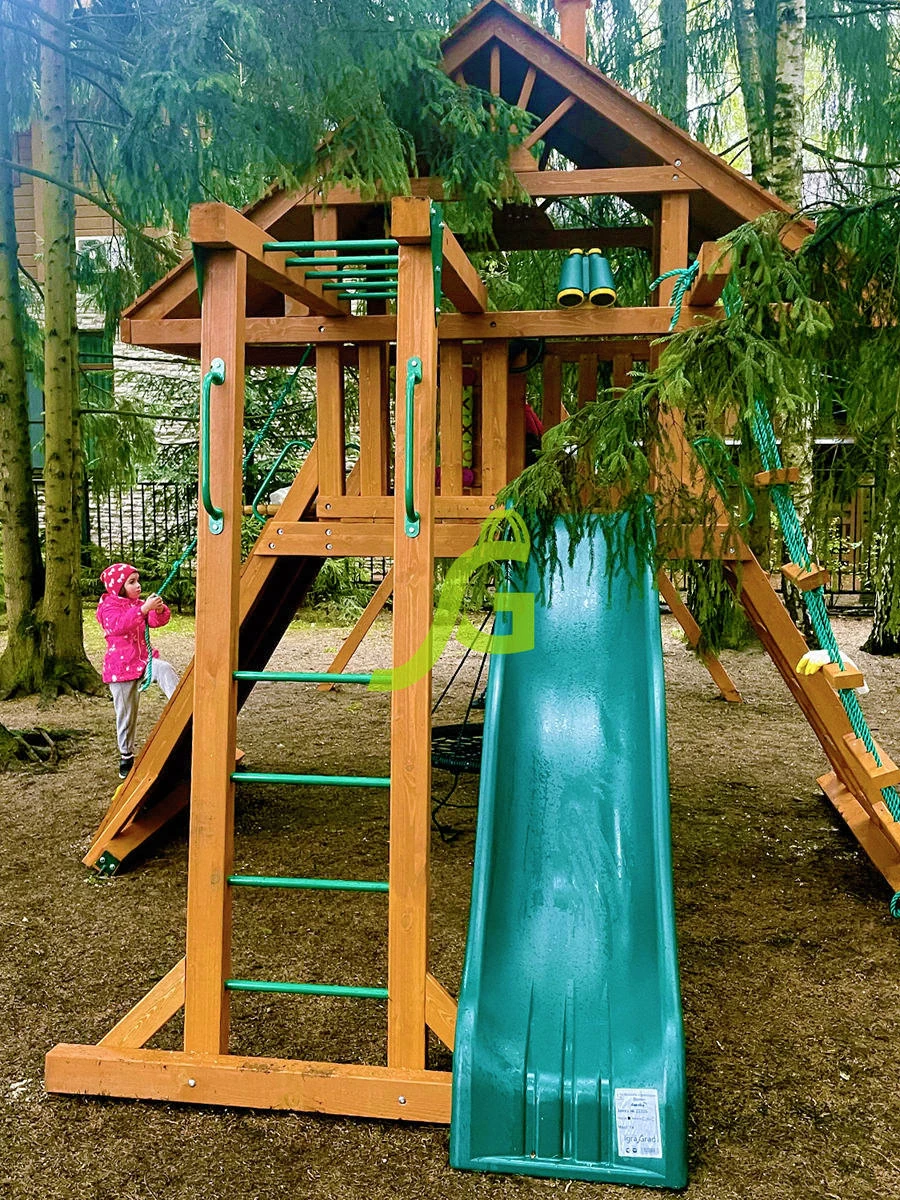 Деревянная детская площадка для дачи Igragrad Крепость Фани с рукоходом (Дерево)