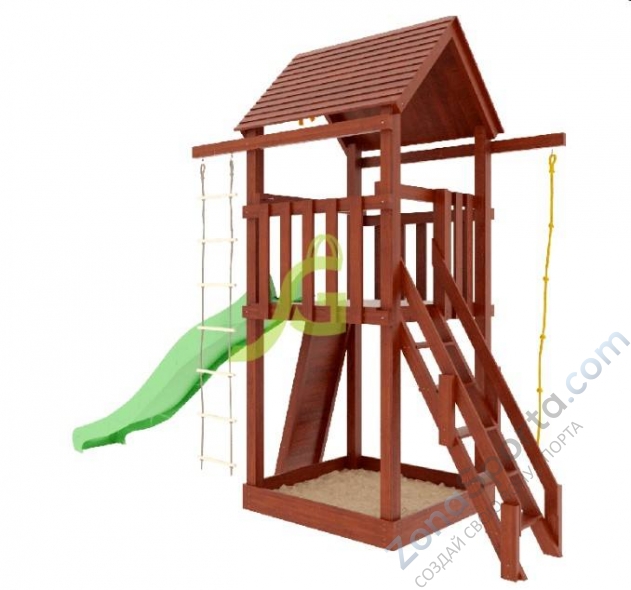 Деревянная детская площадка для дачи Igragrad Панда Фани Tower скалодром