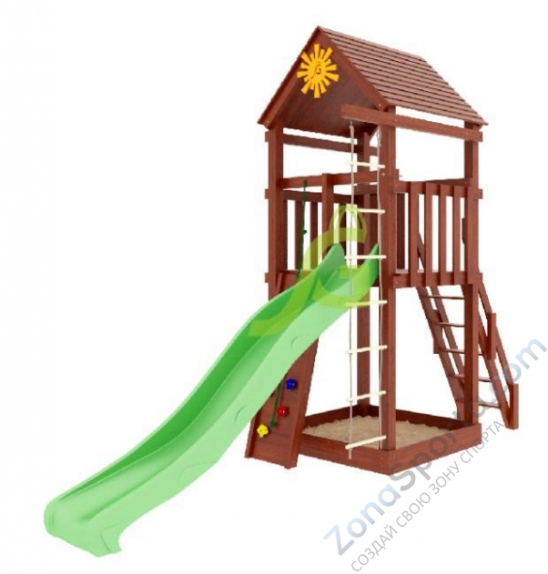 Деревянная детская площадка для дачи Igragrad Панда Фани Tower скалодром