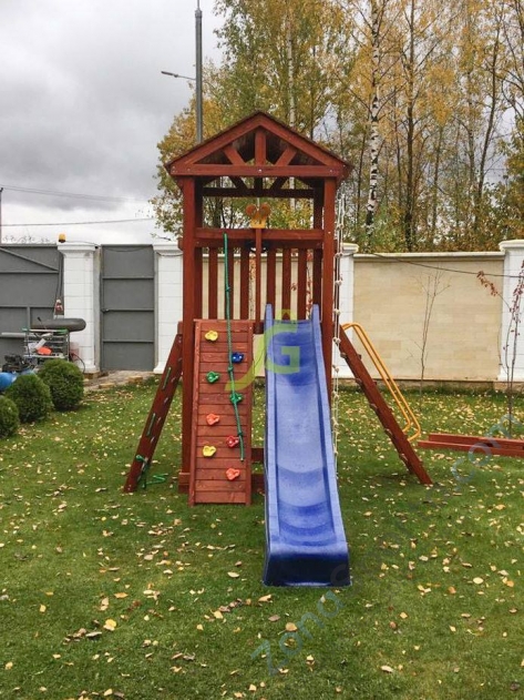 Деревянная детская площадка для дачи Igragrad Панда Фани Tower скалодром