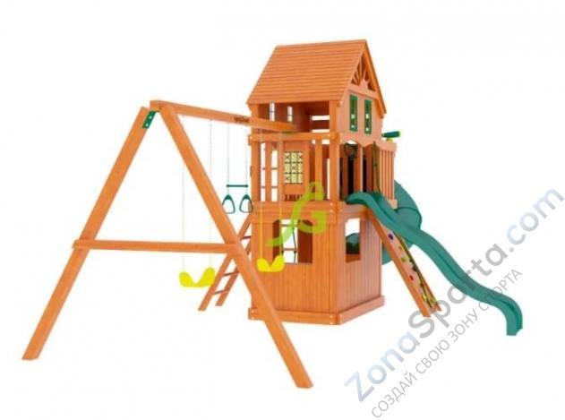 Деревянная детская площадка для дачи Igragrad Шато 2 с трубой (Домик)