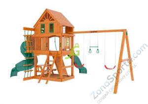 Деревянная детская площадка для дачи Igragrad Шато с трубой (Домик)