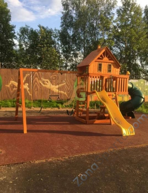 Деревянная детская площадка для дачи Igragrad Шато с трубой (Домик)