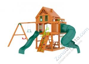 Деревянная детская площадка для дачи Igragrad Шато с трубой (Домик)