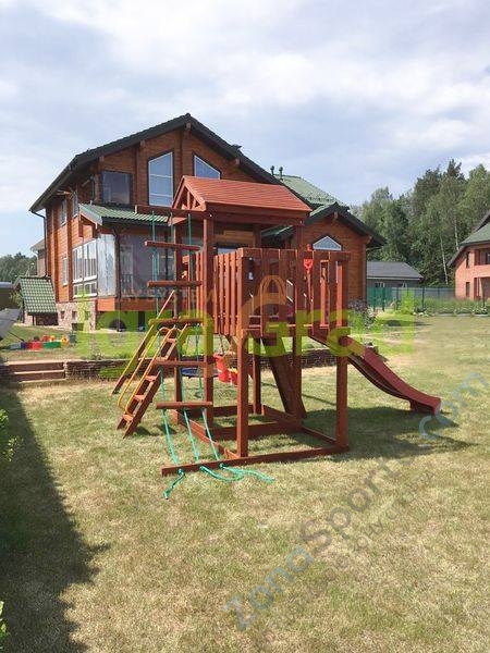 Деревянная детская площадка для дачи Igragrad Панда Фани с балконом