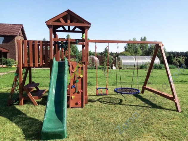 Деревянная детская площадка для дачи Igragrad Панда Фани с балконом