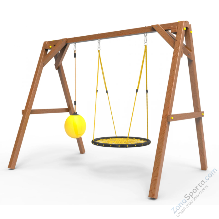 Деревянные качели Пикник 2 Оптимус (качели гнездо 1м качели drop)