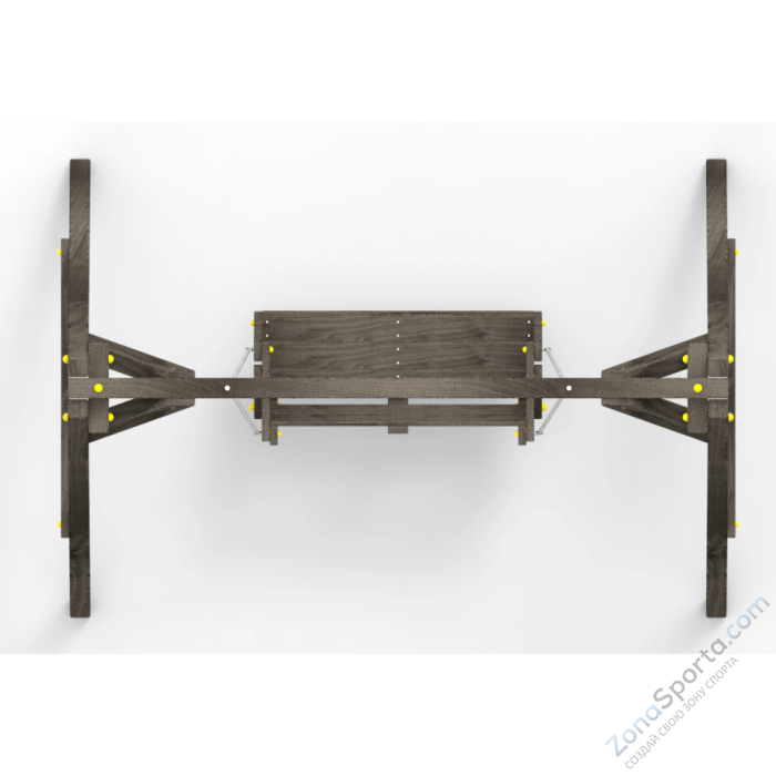 Деревянные качели Пикник 2 Black (диванчик на цепях)