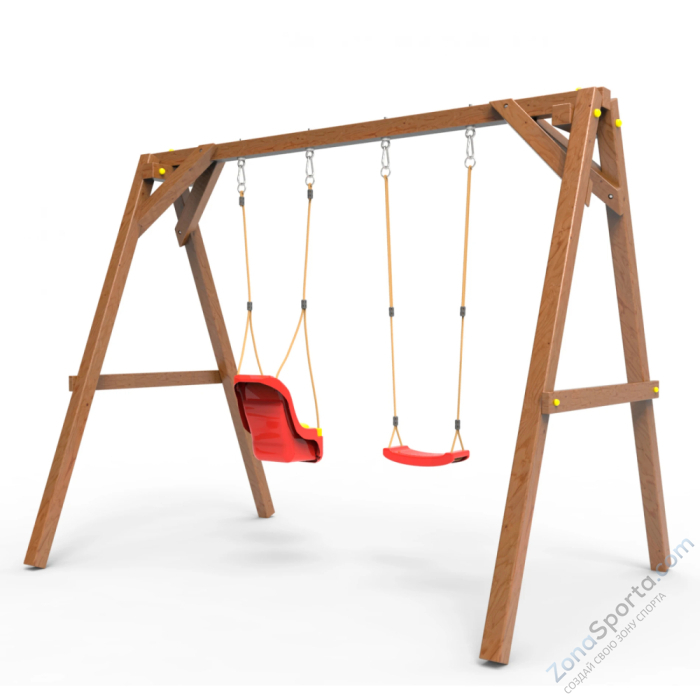Деревянные качели Пикник 2 Оптимус (качели для малышей качели долька)