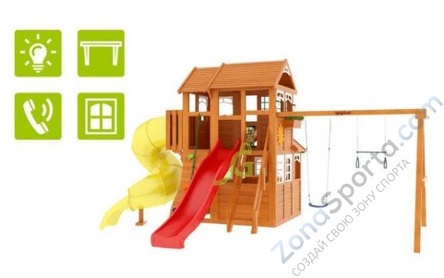 Детская площадка IgraGrad Клубный домик 3 с трубой Luxe