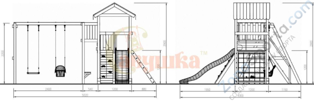 Детская площадка Савушка Мастер 2 (Махагон) 4 сезона