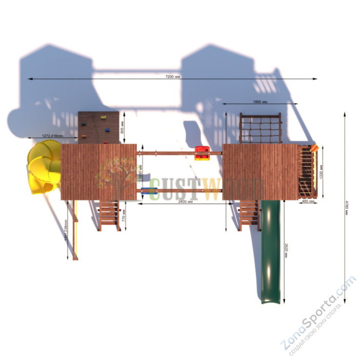 Детская деревянная игровая площадка для улицы дачи CustWood Active 11