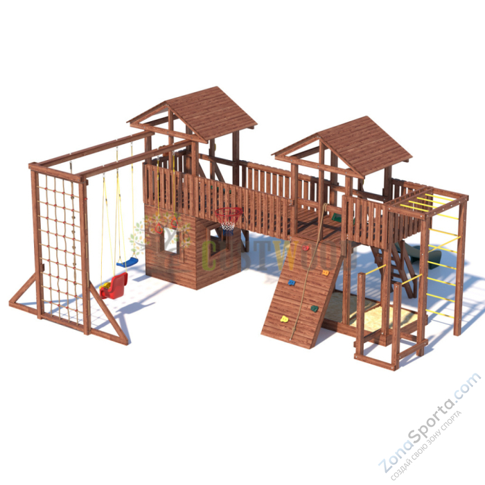 Детская деревянная игровая площадка для улицы дачи CustWood Active 13