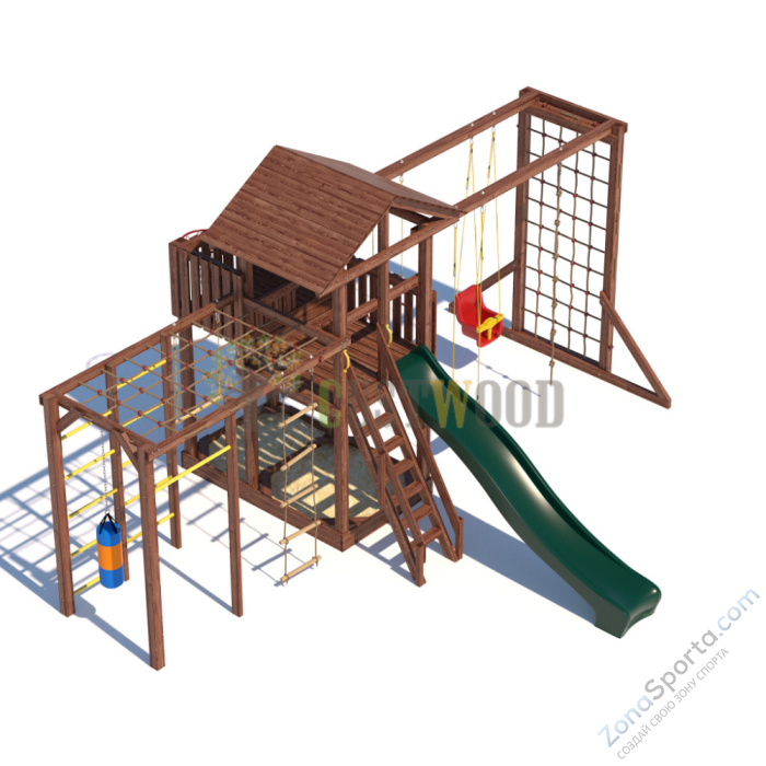 Детская деревянная игровая площадка для улицы дачи CustWood Active 9