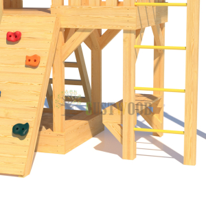 Детская деревянная игровая площадка для улицы дачи CustWood Scout S10 с деревянной крышей