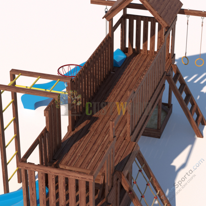 Детская деревянная игровая площадка для улицы дачи CustWood Scout SC11