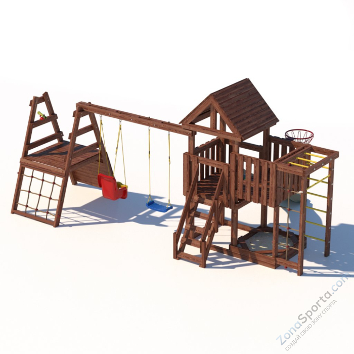 Детская площадка CustWood Junior Color JC15 с деревянной крышей