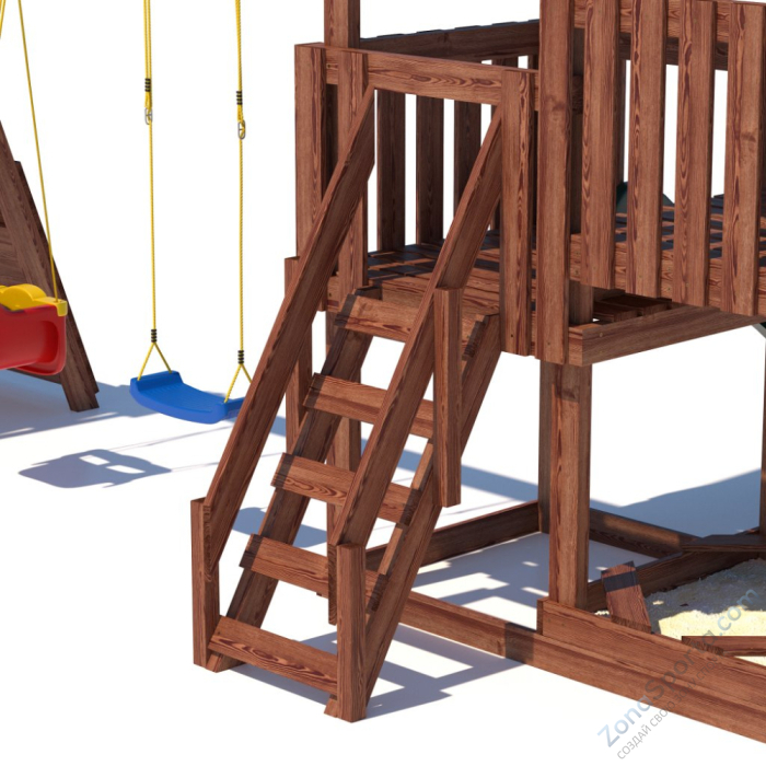 Детская площадка CustWood Junior Color JC15 с деревянной крышей