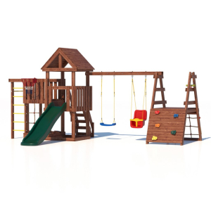 Детская площадка CustWood Junior Color JC15 с деревянной крышей