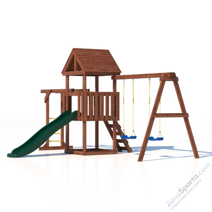 Детская площадка CustWood Junior Color JC3 с деревянной крышей