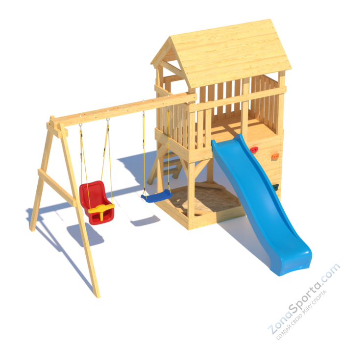 Детская площадка CustWood Scout S3+ с деревянной крышей 