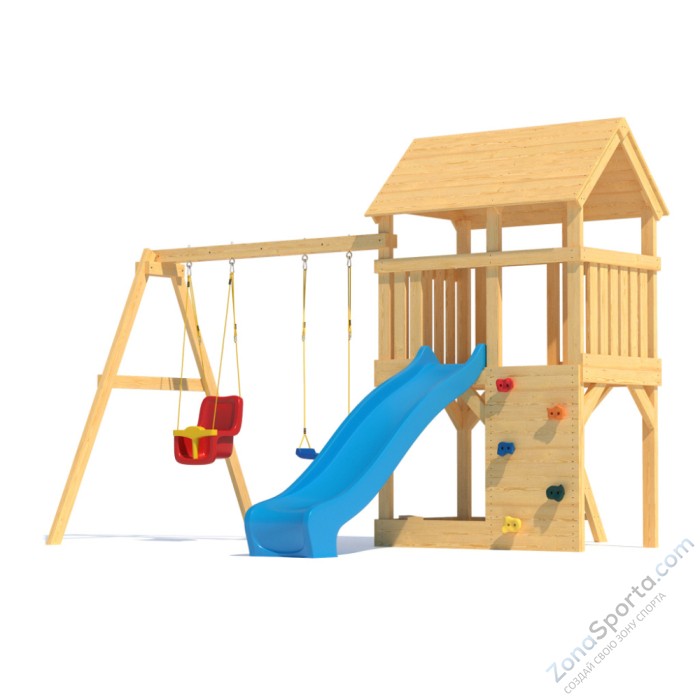 Детская площадка CustWood Scout S3+ с деревянной крышей 