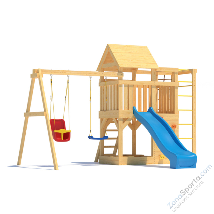 Детская площадка CustWood Scout S4 с деревянной крышей 