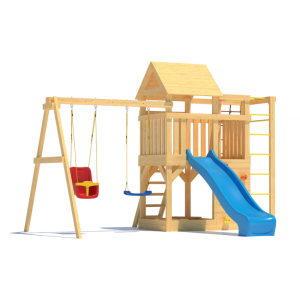 Детская площадка CustWood Scout S4 с деревянной крышей 