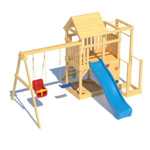 Детская площадка CustWood Scout S5 с деревянной крышей 