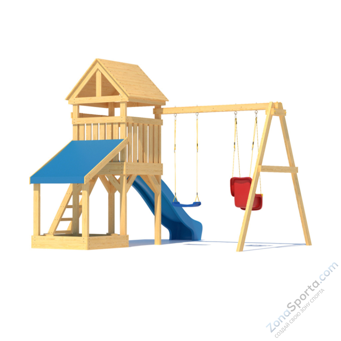 Детская площадка CustWood Scout S6 с деревянной крышей