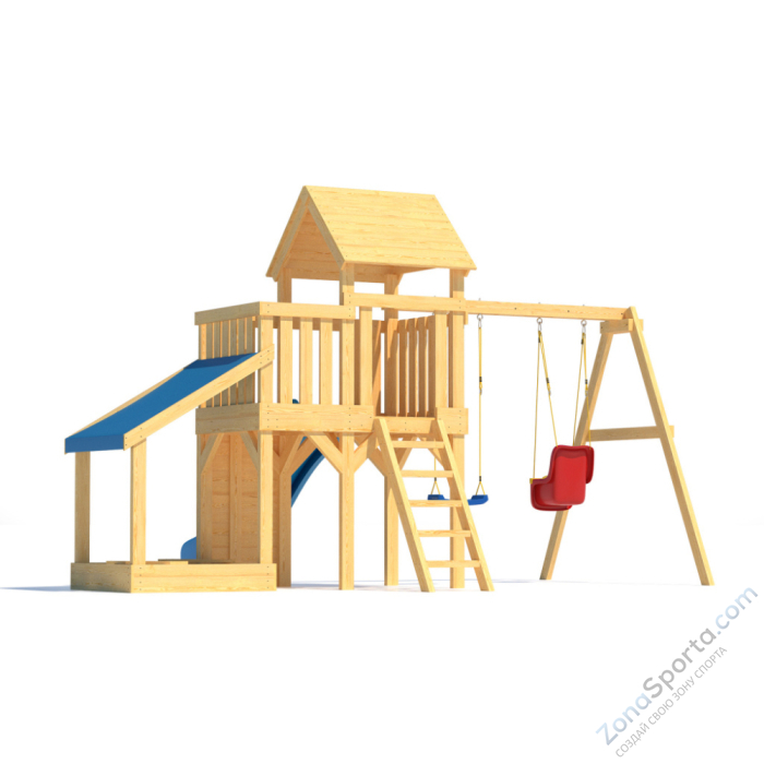 Детская площадка CustWood Scout S7 с деревянной крышей