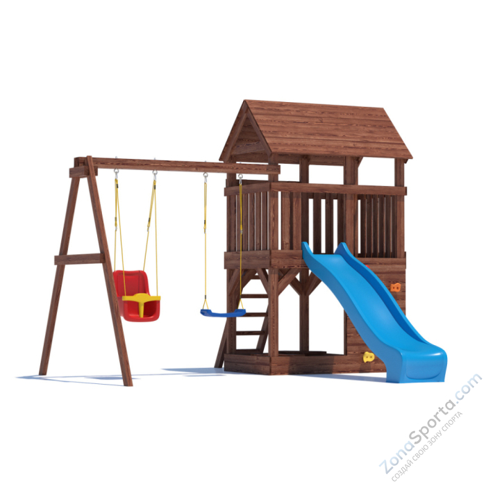 Детская площадка CustWood Scout SC3+ с деревянной крышей 