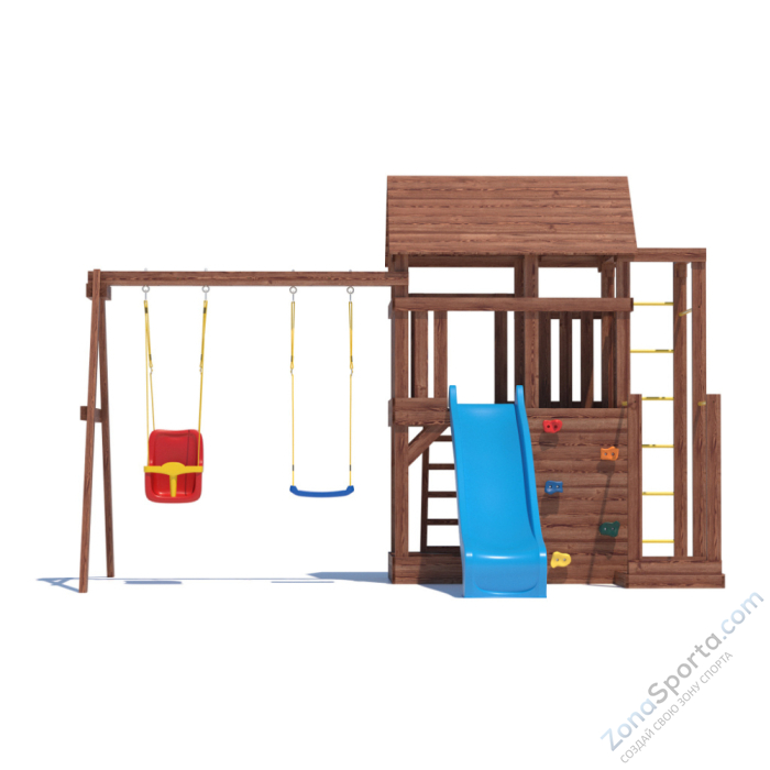 Детская площадка CustWood Scout SC5+ с большой деревянной крышей