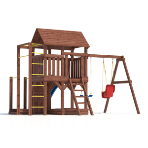 Детская площадка CustWood Scout SC5+ с большой деревянной крышей