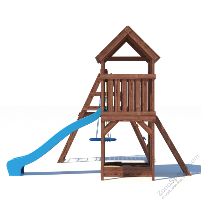 Детская площадка CustWood Scout SC8+ с большой деревянной крышей