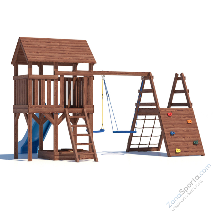 Детская площадка CustWood Scout SC8+ с большой деревянной крышей