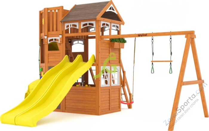 Детская площадка IgraGrad Клубный домик 4 Luxe с двумя горками