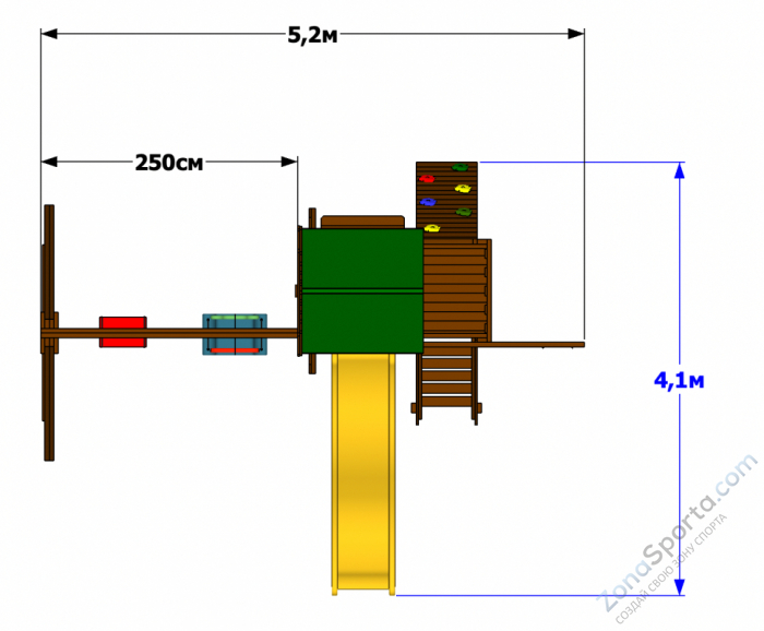 Детская площадка Мельница с домиком