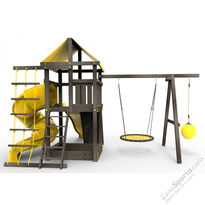 Детская площадка Пикник Black с винтовой трубой 6.1