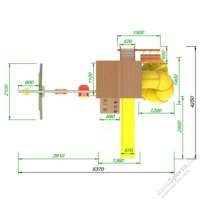 Детская площадка Пикник Вега Д с винтовой трубой