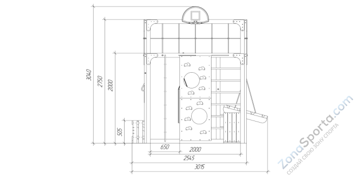Детская площадка Савушка Куб-1 (Махагон) с гамаком для йоги