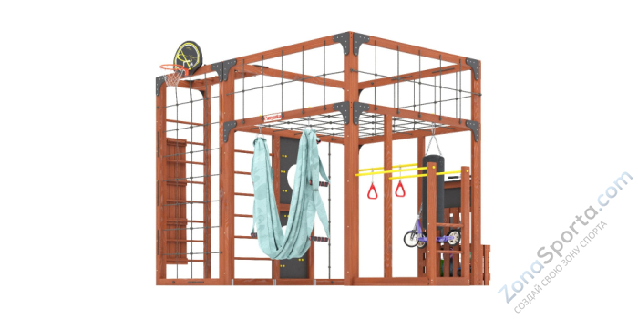 Детская площадка Савушка Куб-2 (Махагон) с гамаком для йоги