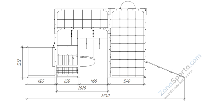 Детская площадка Савушка Куб-2 (Махагон) с подушками