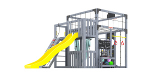 Детская площадка Савушка Куб-3 (Серый) с гамаком для йоги