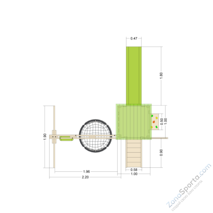 Детский игровой комплекс Unix Kids (6 in 1) Light Green